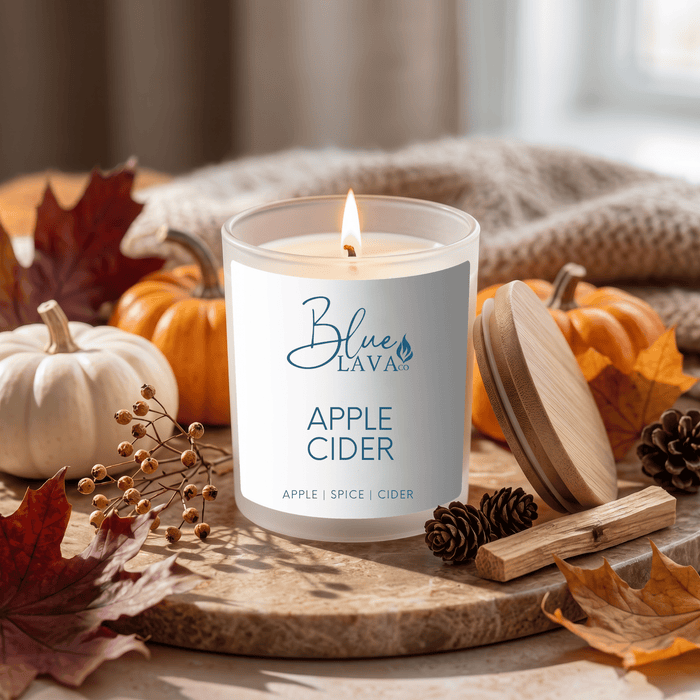 Apple Cider candle made with coconut soy wax, non toxic fragrance oils and a natural cotton wick. 