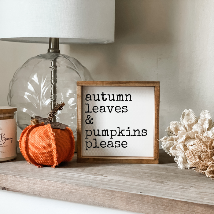 Autumn Leaves and Pumpkins Please Sign