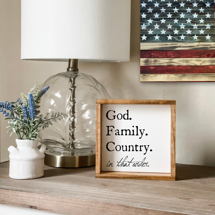 God Family Country Sign - Charlie Kirk Quote