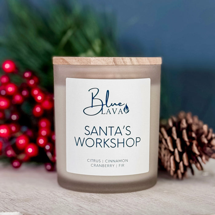 Santa's Workshop candle. Christmas candles.