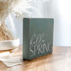 Hello spring wood block sign. Spring table top decor.