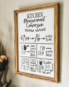Kitchen measurement conversion sign. The perfect cheat sheet right on your kitchen wall!